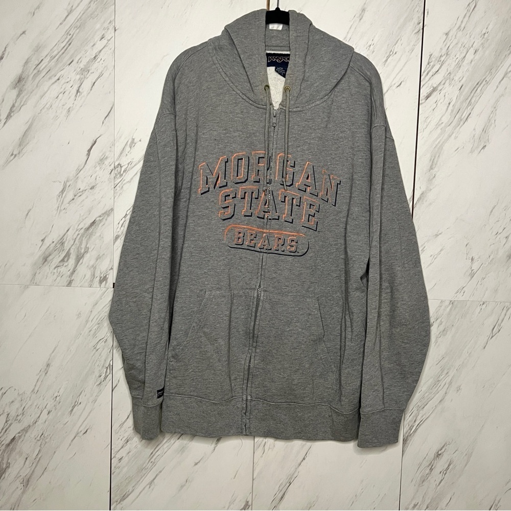 JanSport Morgan State University Bears Full Zip Hoodie Grey Sweatshirt SZ XXL